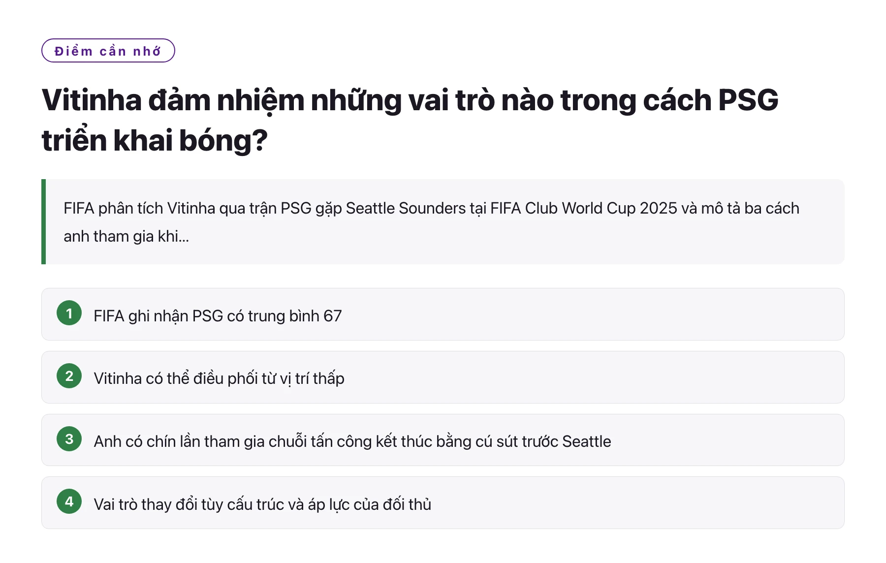 Vitinha đảm nhiệm những vai trò nào trong cách PSG triển khai bóng?——全文要点速览
